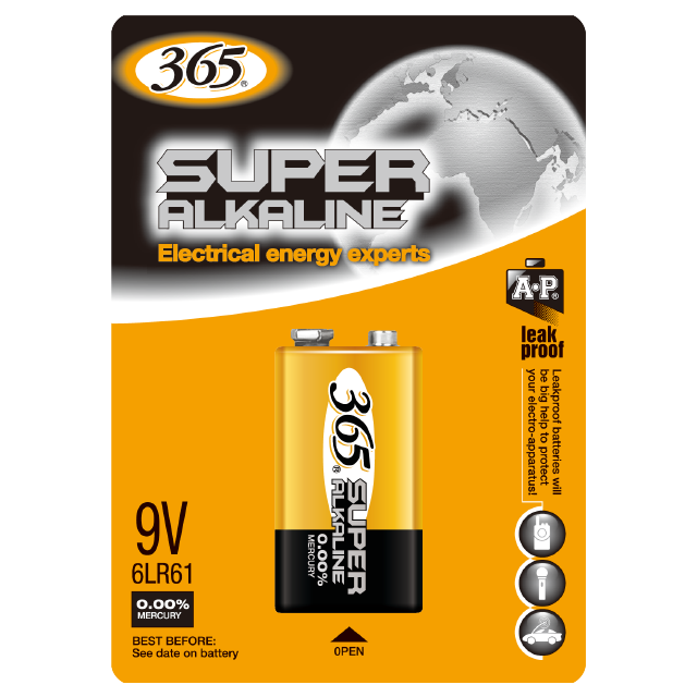 Factory Directly Wholesale Super Alkaline 9V / 6LR61 BATTERY High Power