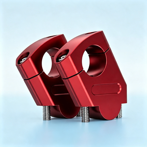 Adattatore Universale CNC in Alluminio per Rialzo <span class=keywords><strong>Manubrio</strong></span> <span class=keywords><strong>Moto</strong></span>, Kit Blocco Altezza Morsetto Barra 22mm 28mm - Product Image 2