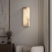 Applique murale ZeroUNO en albâtre, design personnalisé en marbre d'albâtre naturel, lampe murale LED, lampe murale de chevet, minimalisme nordique