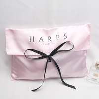 Pochette de Rangement en Satin Rose Imprimée Logo Personnalisé pour Extensions Capillaires, Cosmétiques, Soie de Luxe, Emballage Cadeau, Perruques et Anti-Poussière