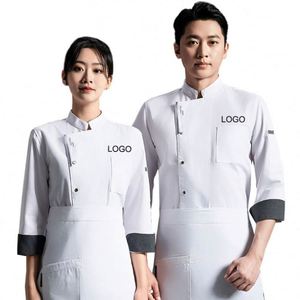 เสื้อแจ็คเก็ตสีดำระบายอากาศได้ดีสำหรับขาย เสื้อโค้ทสั่งตัด ชุดยูนิฟอร์มเชฟสำหรับร้านขนม โรงแรม และครัว - Product Image 1
