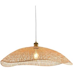 โคมไฟระย้าไม้ไผ่รูปวงรี E27 ไฟ LED สำหรับห้องน้ำชา ห้องนอน ห้องรับประทานอาหาร โรงแรม เกสต์เฮาส์ โคมไฟตกแต่ง - Product Image 5