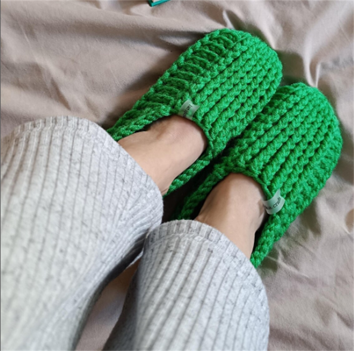 Hacer Pantuflas Pantuflas Tejidas A Crochet Con Suela De Goma