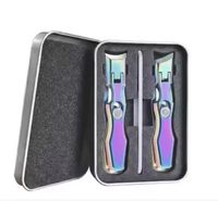 Kit Premium de 2 Piezas para Cortar Uñas, Cortaúñas de Boca Ancha con Lima de Uñas, Set de Manicura de Acero Inoxidable en Caja de Regalo