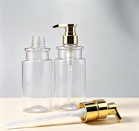 300ml 500ml Kundenspezifische Plastikflasche für Gel-Shampoo & Flüssigseife mit Metallpumpe für Körperpflege-Kosmetik, Recycelbar, Bernsteinfarben