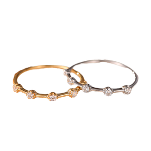 UM Jewelry Women's <b>Adjustable</b> <b>Ring</b> Minimalist Fashion Jewelry Thin Row Zircon Plated for Wedding Engagement - Product Image 4