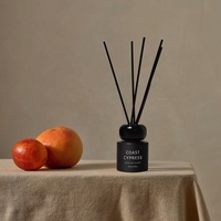 Flacon vide en verre noir givré de 50 ml pour diffuseur de parfum d'ambiance, avec bâtonnets et coffret cadeau