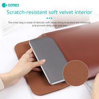 COTECi Étui pour ordinateur portable en cuir PU magnétique portable personnalisé avec pochette zippée