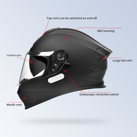 Casques de moto intégraux certifiés DOT avec doublure confortable et visière double, vente en gros d'usine personnalisée, matériau ABS