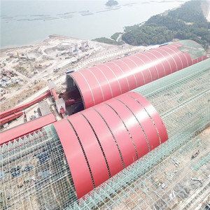 Prefab Thùng Than Kho Lưu Trữ Mái Thiết Kế Kết Cấu Thép Khung Không Gian Khung Thép Truss Đổ Than Kho Lưu Trữ Kho - Product Image 2