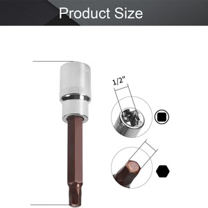 Nanrui 1/2 In Hex <b>Socket</b> Chrome Plated Industrial Grade Automotive Repair <b>Impact</b> Wrench Bit - Product Image 2