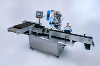 Etiqueteuse horizontale automatique à grande vitesse pour petites bouteilles et étiqueteuse à seringue médicale