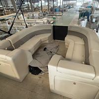 Bateau ponton de luxe Allsea 25 pieds à double pont en aluminium pour fêtes, loisirs aquatiques et jeux en famille avec toboggan
