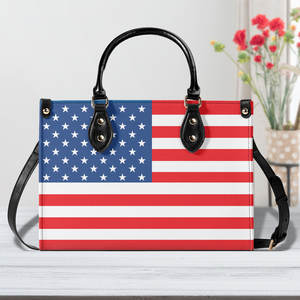 Bolso de cuero PU con bandera de EE. UU. Para Mujer Dropship POD elegante bolso de mano para mujer - Product Image 4