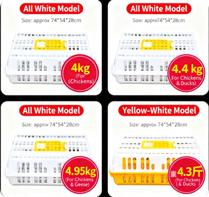 <span class=keywords><strong>Cage</strong></span> à poulets en plastique blanc/blanc-jaune, capacité de charge de 4,4 à 4,9 kg, équipement avicole assemblé - Product Image 2