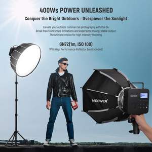 <span class=keywords><strong>NEEWER</strong></span> Q4 400Ws 2,4G TTL Studio Flash 2800mAh alimentado por batería al aire libre fotografía estroboscópica luz de la luna con bolsa de transporte - Product Image 2