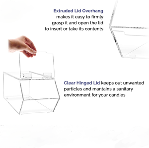 Distributeur de bonbons empilable en acrylique transparent 3 pièces avec étui pour cuillère Contenant à dessert Bacs à bonbons - Product Image 4
