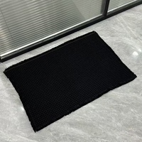 Tapis de bain carré uni en tissu gaufré, absorbant et antidérapant, pour salle de bain et entrée de toilettes, produit transfrontalier best-seller