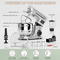 Robot pâtissier 8L 5 vitesses en acier inoxydable avec bol relevable 1500W et crochet pétrisseur – Modèle 2026 pour la cuisine domestique