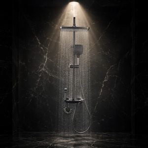 Thermostatic Piano Key Shower System 4 Modes Rainfall Top <b>Spray</b> Handheld Bidet Aluminum Alloy+ABS Wall <b>Mounted</b> Chrome Set - Product Image 3