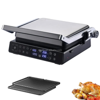 Aifa Machine à sandwich panini électrique à expansion complète 2000w 180 ° avec revêtement antiadhésif Machine à griller les steaks