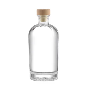 Hot Selling Flint Glass Bottle Transparent Spirit Whisky Square Vodka 500ml Transparent Brandy Mescal 750ml With Screw Cap