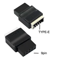 Adaptador de Placa Base USB 2.0 de 9 Pines Macho a Conector Tipo E Key Type C para Panel Frontal de PC