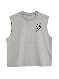 Canotta Senza Maniche Nera e Beige per Bambini e Ragazzi - Magliette Casual da Muscolo per Bambini - Product Image 6