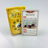 Cartes Oracle Feng Shui Chinoises Personnalisées Imprimées avec Feuille d'Or 300GSM, Guide, Cartes de Méditation pour la Prospérité, Boîte en Papier Familiale