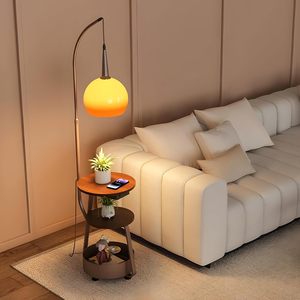 <span class=keywords><strong>Lampe</strong></span> <span class=keywords><strong>sur</strong></span> <span class=keywords><strong>pied</strong></span> Bofea - Orange moderne pour salon, style Mid-Century, avec table basse intégrée, <span class=keywords><strong>abat</strong></span>-<span class=keywords><strong>jour</strong></span> en verre - Product Image 6