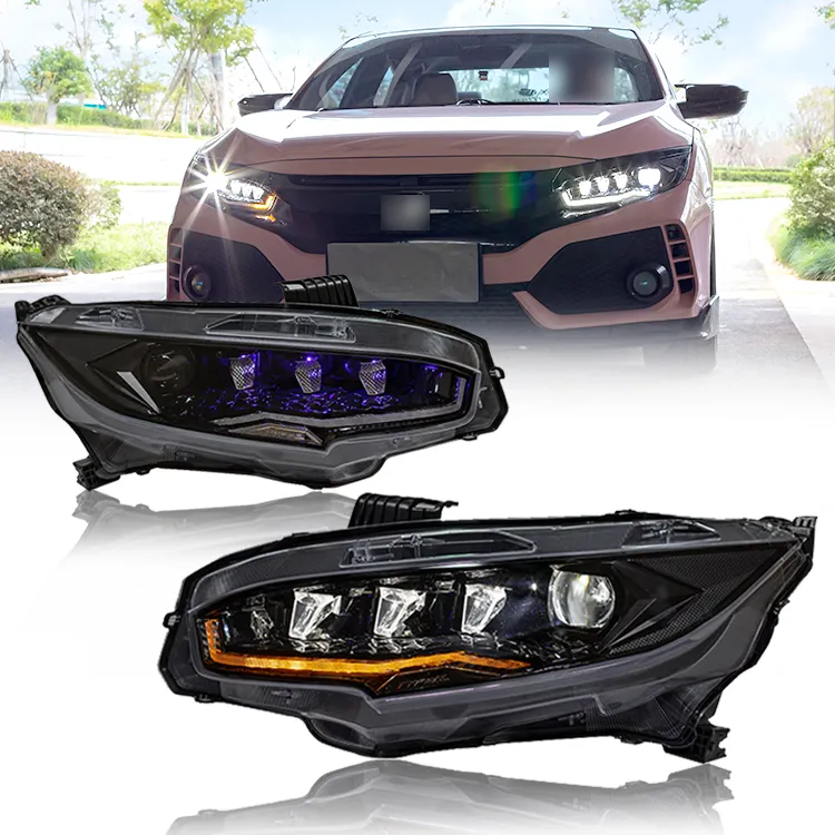DK Motion Good Quality For Civic 16-22 Led Headlight Assembly For Star Diamond Style