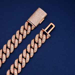 Rose Gold Plated 18MM Miami Cuban Link <b>Chain</b> 925 Silver <b>Iced</b> <b>Out</b> Moissanite Hip Hop Necklace Luxury Jewelry for Men - Product Image 6