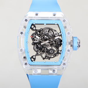 Reloj automático mecánico para hombre, serie RM, con cristal de zafiro en forma de tonneau, esqueletizado, resistente al agua, con correa de silicona. - Product Image 6