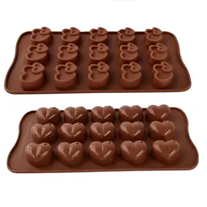 厂家价格情人节厨房配件心形巧克力模具硅胶巧克力糖果模具