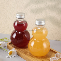 Bouteilles de boisson en plastique PET transparentes en forme de gourde de 50 ml à 1000 ml avec bouchon à vis et sérigraphie pour eau minérale, café, lait, thé