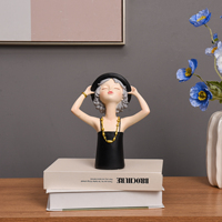 Statue de Buste de Fille Moderne en Résine Nordique pour Décoration Créative de Salon