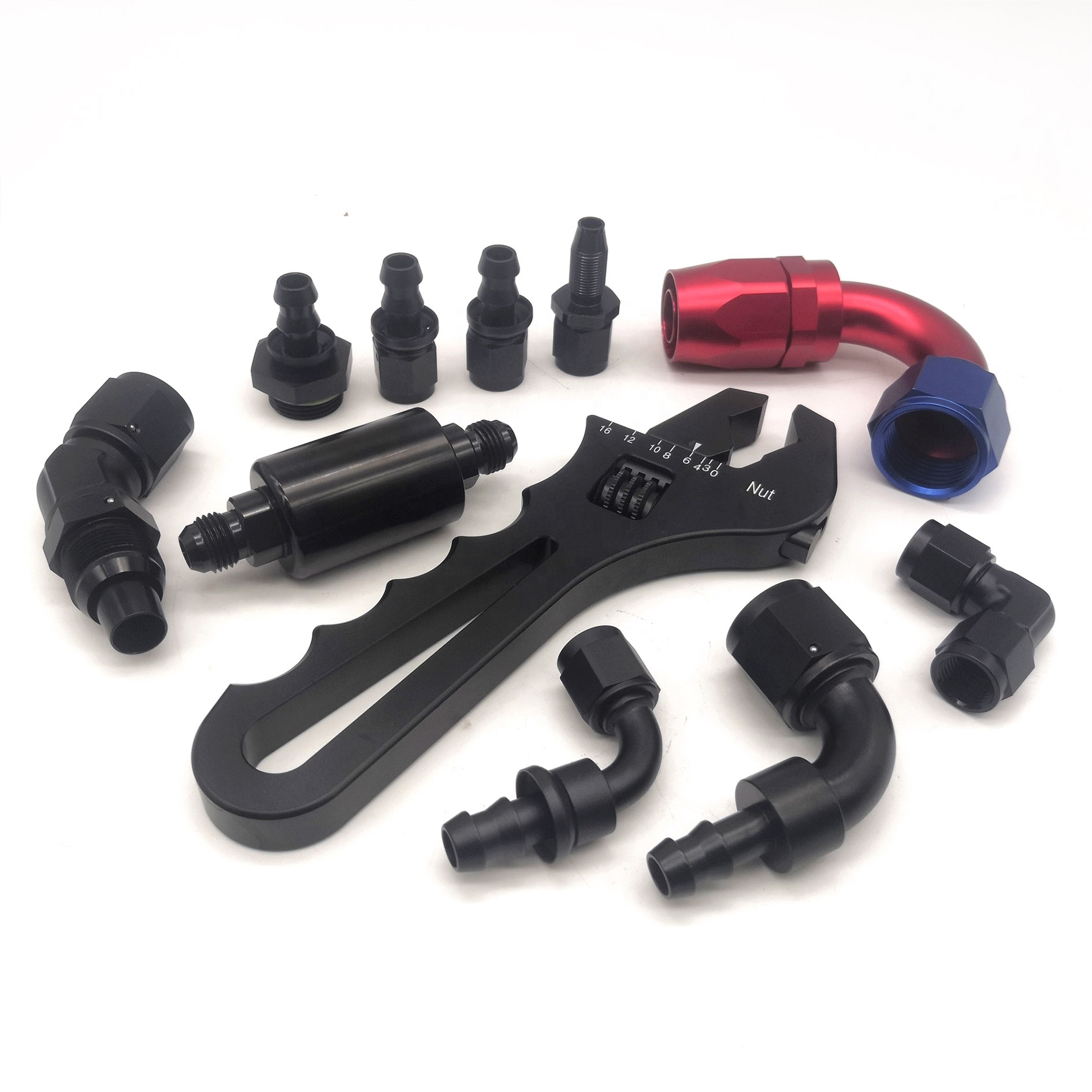 Универсальный прямой шарнирный штуцер для шланга AN4, AN6, AN8, AN10, AN12, AN16, 45, 90, 180 градусов