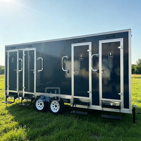 Remorque Sanitaire Moderne de Luxe Écologique et Durable à 4 Portes et 4 Cabines, Économie d'Eau, Toilettes Spacieuses, Norme Américaine pour Écoles et Parcs