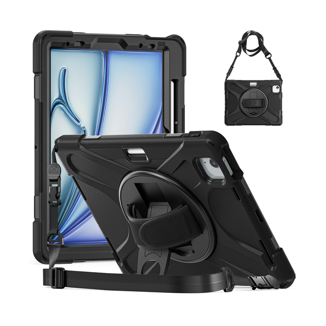 Tablet Case Rugged Silicone Hard for ipad Air 11 2024 Air6 Tablet Sleeves and Cases With Stand Shoulder Strap