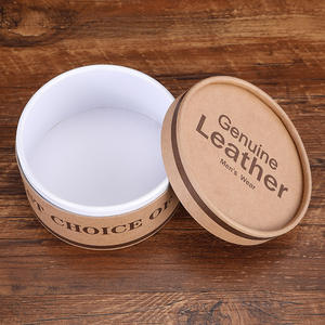 Petites boîtes rondes personnalisables d'emballage cadeau en papier de carton rigide ceinture en cuir pour hommes avec logo - Product Image 4