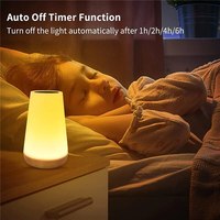 Lampe de chevet portable en acrylique LED RGB, base tactile, rechargeable par USB, en silicone, 13 couleurs changeantes, télécommande