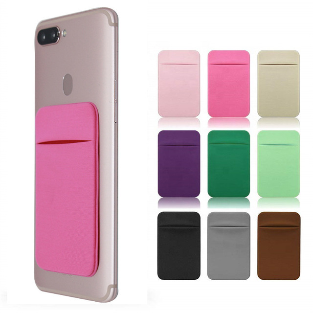 Waterproof Anti-Theft Card Sleeve Portable Adhesive Phone Holder Stretchy Lycra Wallet Back Pocket Sticker for Cell Phones