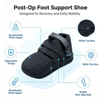 Chaussure post-opératoire à bout fermé, personnalisée, directement d'usine, avec protection d'orteil amovible, en maille 3D respirante, à scratchs, avec semelle compensée en EVA, pour la récupération des hallux valgus