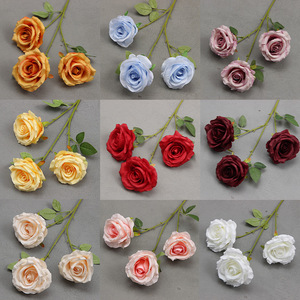 Roses artificielles 20 pièces, fleurs en soie crème, blanches et roses, décoration de mariage, style européen, arrangement de bouquet - Product Image 4
