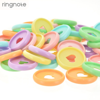 Anneaux de reliure RINGNOTE en plastique de 24 mm (1 pouce), lot de 1000, en forme de cœur, couleur macaron, pour carnets à disques