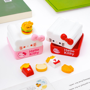 กล่องอาหารกลางวันลายเฮลโลคิตตี้น่ารักเหมือนจริง พร้อมของตกแต่ง DIY และอุปกรณ์เสริม ของประดับตกแต่งโต๊ะทำงานขนาดเล็ก - Product Image 2