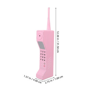 Modelo de Teléfono Móvil Retro Estilo Años 80, Accesorio Decorativo de Plástico ABS, Forma Rectangular en Negro, Rosa, Rojo y Blanco - Product Image 2