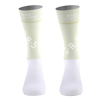 Chaussettes de cyclisme Tarstone Color Block Vert Blanc, longueur mi-mollet, en nylon respirant, personnalisables pour hommes et femmes, vente en gros