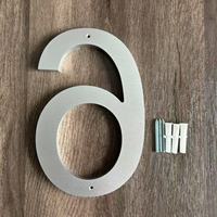 Numéro de maison personnalisé en acrylique 3D imperméable de 20 cm, couleur argent satiné, à fixer au mur, pour devanture de magasin ou adresse de maison