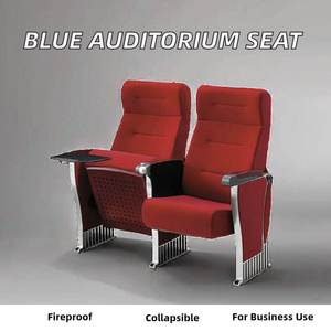 Chaise d'auditorium bleue moderne, meilleurs sièges de stade pour les cinémas, les écoles, hauteur réglable électriquement, mobilier de théâtre en tissu - Product Image 3